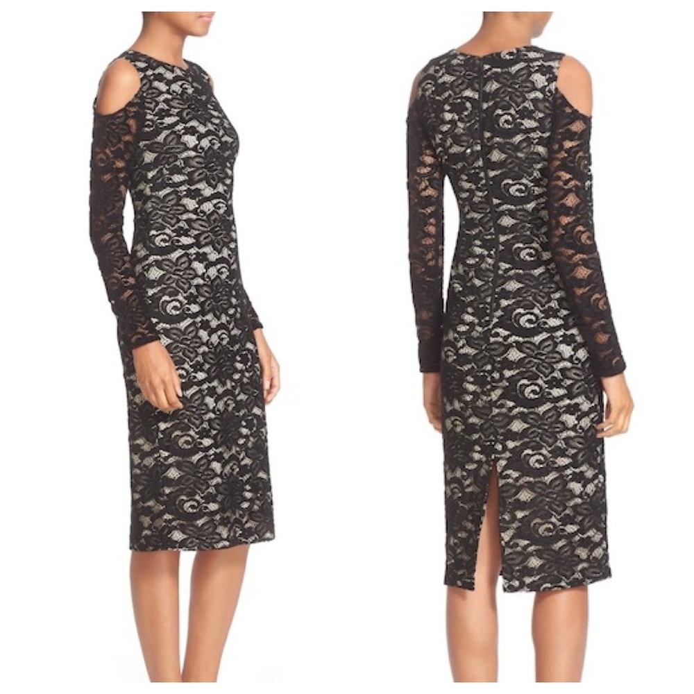 alice + olivia Dress Laila Lace Cold Shoulder